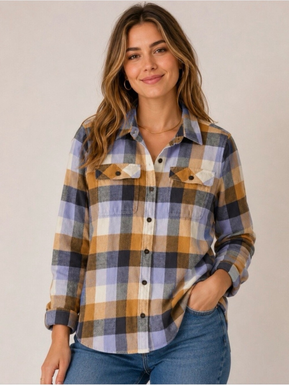 Patagonia Women's Long-Sleeved Organic Cotton Midweight Fjord Flannel Shirt Sm